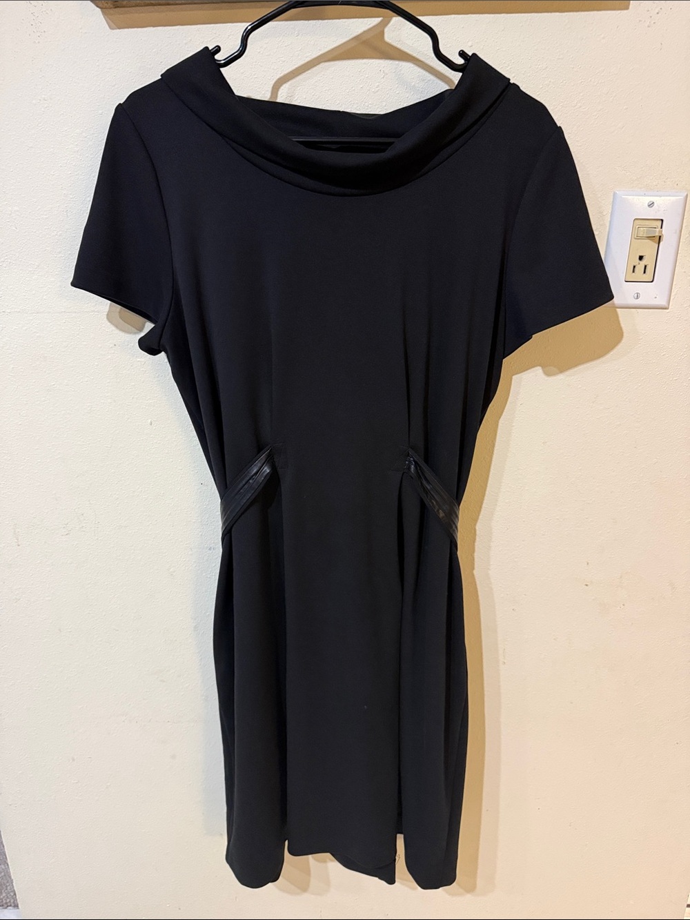 Karl Lagerfeld Black Cowl-Neck Midi Dress